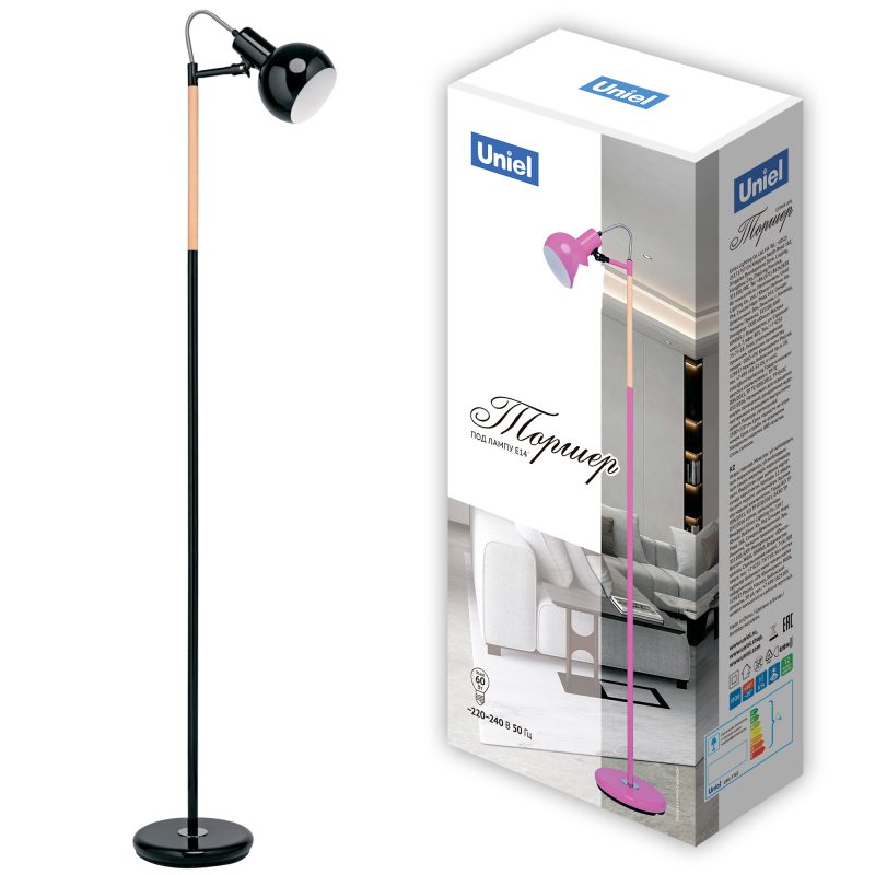 Торшер Uniel UML-T702 E14 BLACK UL-00010182 Торшер Uniel UML-T702 E14 BLACK UL-00010182