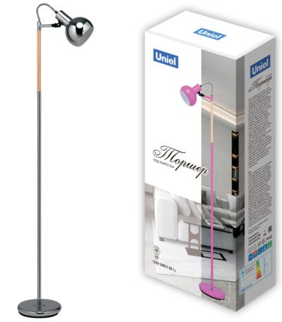 Торшер Uniel UML-T702 E14 SILVER UL-00010183