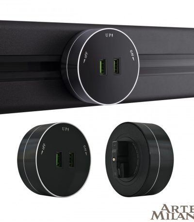 Трековая розетка Arte Milano Am-track-sockets 380011TS/USBx2 Black
