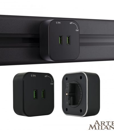 Трековая розетка Arte Milano Am-track-sockets 380022TS/USBx2 Black