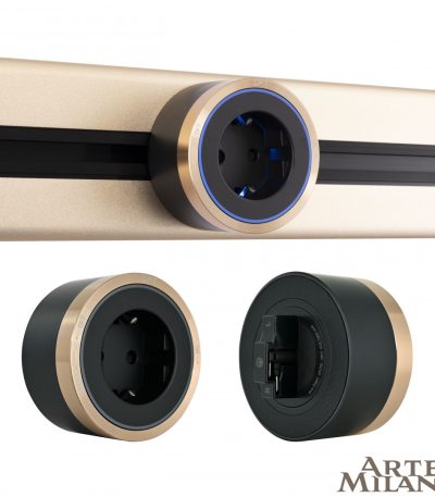 Трековая розетка Arte Milano Am-track-sockets 380066TS LED/ES Gold