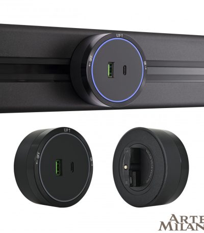 Трековая розетка Arte Milano Am-track-sockets 380066TS LED/USB-Type-C Black