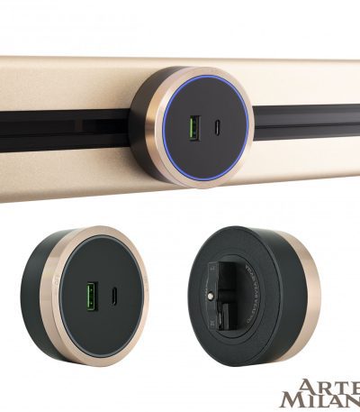 Трековая розетка Arte Milano Am-track-sockets 380066TS LED/USB-Type-C Gold