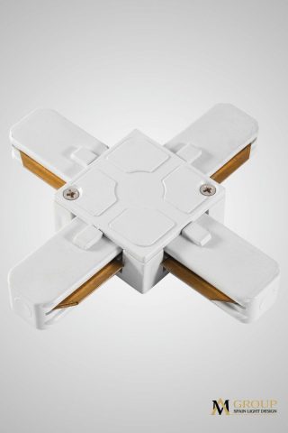 Трековый однофазный X-образный соединитель AM Group AM178 WH