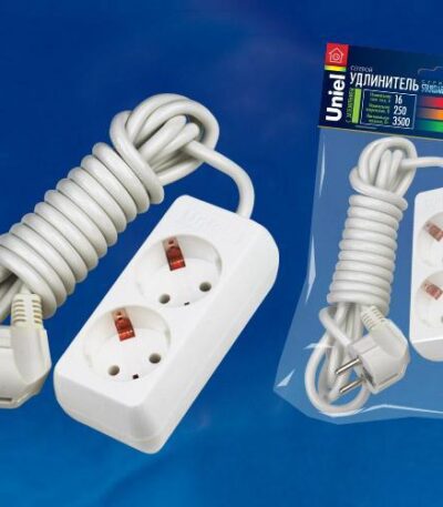 Удлинитель (02885) Uniel 2гн х 3м с/з Standard S-GCD2-3