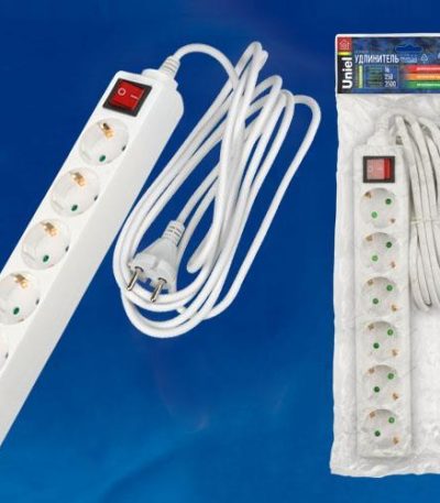 Удлинитель (02939) Uniel 6гн х 3м с/з Standard S-GCD6-3B