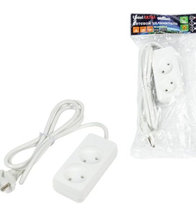 Удлинитель бытовой Uniel Ultra S-CU2-1,5 WHITE UL-00009975