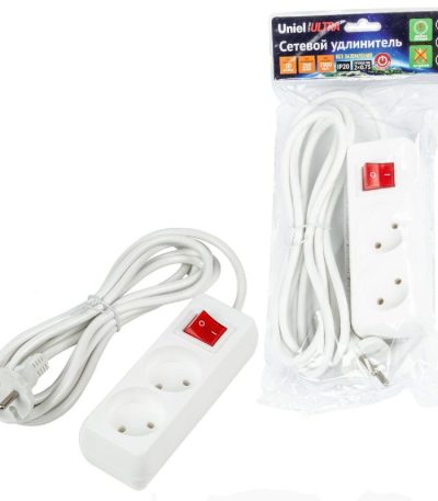 Удлинитель бытовой Uniel Ultra S-CU2-3B WHITE UL-00009992
