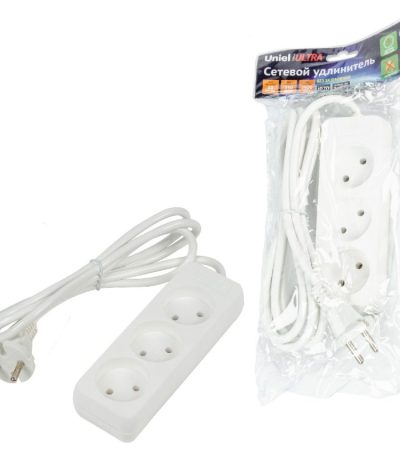 Удлинитель бытовой Uniel Ultra S-CU3-2 WHITE UL-00009981