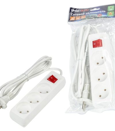 Удлинитель бытовой Uniel Ultra S-CU3-2B WHITE UL-00009994