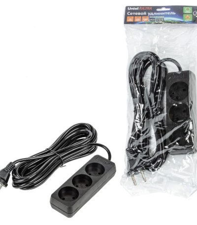 Удлинитель бытовой Uniel Ultra S-CU3-5 BLACK UL-00009985