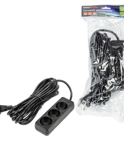 Удлинитель бытовой Uniel Ultra S-CU3-7 BLACK UL-00009987