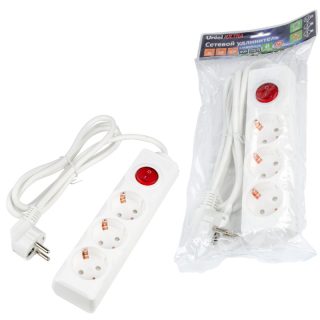 Удлинитель бытовой Uniel Ultra S-GCU3-1,5B WHITE UL-00010013
