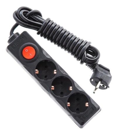 Удлинитель (UL-00003608) Uniel 2гн х 3м с/з Standard S-GCD3-3B Black