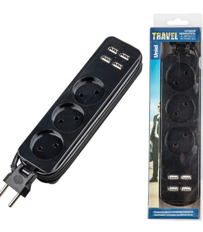 Удлинитель Uniel S-CT3-1,8U BLACK UL-00011137