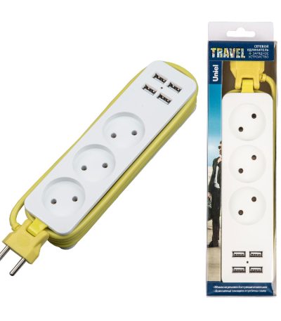 Удлинитель Uniel S-CT3-1,8U WHITE/GREEN UL-00011136