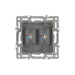 Механизм компьютерной розетки двойной Arlight SCT-MPC2-PL-GR (RJ-45, CAT6) 045338