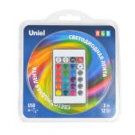 Светодиодная лента Uniel ULS-U12 3M/RGB/1.5M/USB/RC IP20 RUA02C24 блистер UL-00007534
