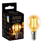 Лампа светодиодная филаментная Volpe E14 5W груша янтарная LED-G45-5W/AMBER/E14/VLF UL-00009159