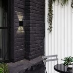 Уличный настенный светильник Uniel ULU-S55B-2x3W/3000K+4000K+6000K IP65 BLACK UL-00010853