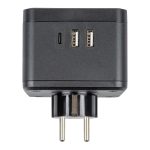 Разветвитель сетевой с выключателем Uniel S-GES2-16SBUC BLACK UL-00011246