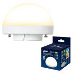 Лампа светодиодная Uniel LED-GX53-10W/3000K/GX53/FR/SPHERE PLZ02WH UL-00011787