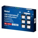 Встраиваемый светильник Uniel ULP-1010-42W/4000K IP54 GRILYATO OPAL BLACK KIT06 UL-00012834