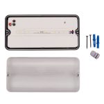 Светильник светодиодный влагозащищенный с БАП Uniel ULW-K25B 6W/4000K/EMG IP65 BLACK UL-00013353