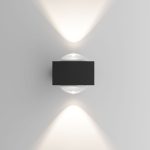 Уличный настенный светильник Elektrostandard Lenses черный 35191/W 4690389216428 a070458