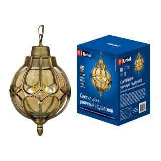 Уличный подвесной светильник Uniel UUL-H90A 60W/E27 IP54 GOLD UL-00007694