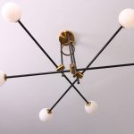 Люстра на штанге Delight Collection Bistro Globe 9389P/6 black/gold