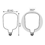 Лампа светодиодная филаментная Gauss E27 9W 4100К матовая 1015802209