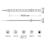 Светодиодная лента Gauss 12В 5050 10Вт/м 3000K 3м IP65 BT050
