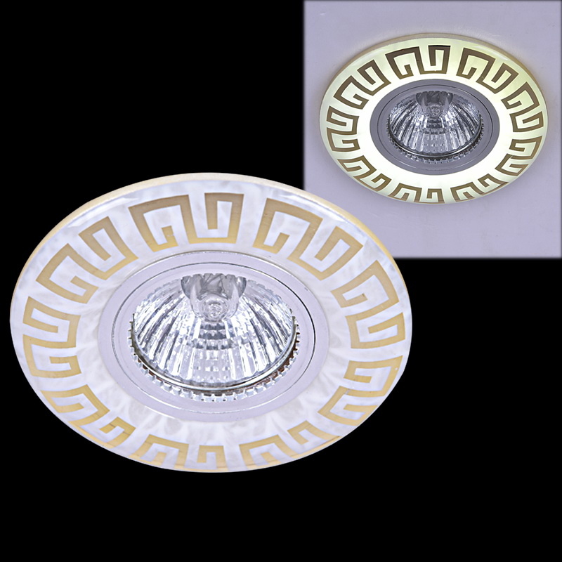 Встраиваемый светильник Reluce 09504-9.0-001MN MR16+LED3W WH/GD Встраиваемый светильник Reluce 09504-9.0-001MN MR16+LED3W WH/GD