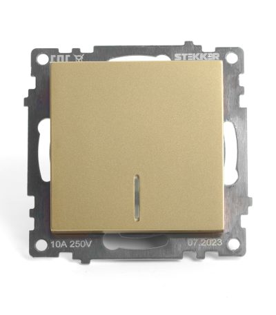 Выключатель 1-клавишный c индикатором Stekker Катрин GLS10-7101-08 49215