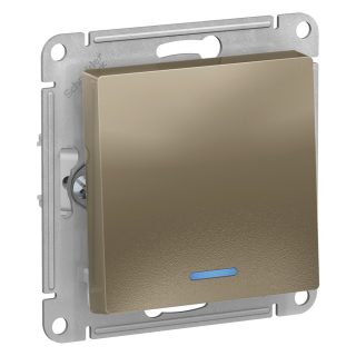 Выключатель 1-клавишный с подсветкой, сх.1а, 10АХ Systeme Electric AtlasDesign Шампань ATN000513