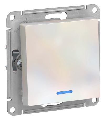 Выключатель 1-клавишный с подсветкой Systeme Electric AtlasDesign Жемчуг ATN000413