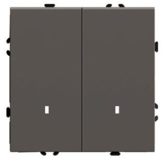 Выключатель 2-клавишный c индикатором (механизм) Stekker Эмили 250В 10А RSW10-5102-09 антрацит soft touch