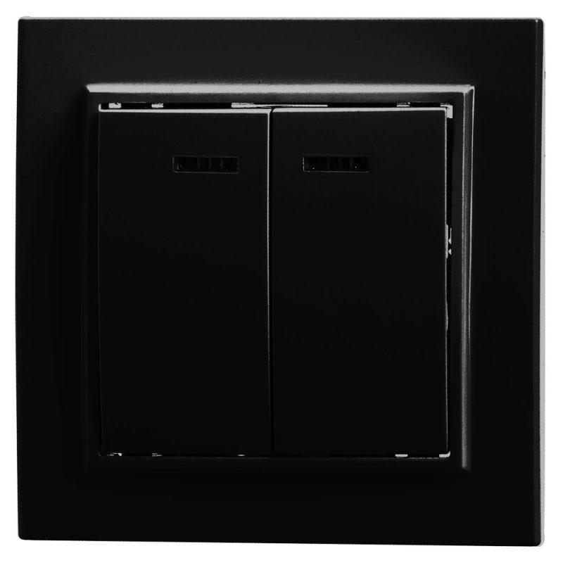 Выключатель 2-клавишный c индикатором Stekker 39471 Выключатель 2-клавишный c индикатором Stekker 39471