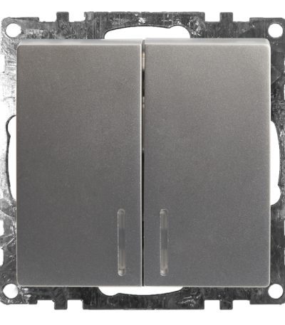 Выключатель 2-клавишный c индикатором Stekker Катрин 39579