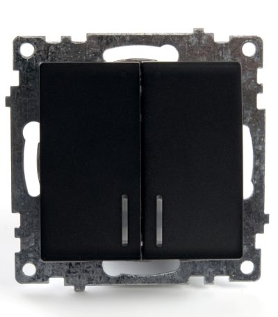 Выключатель 2-клавишный c индикатором Stekker Катрин 39607