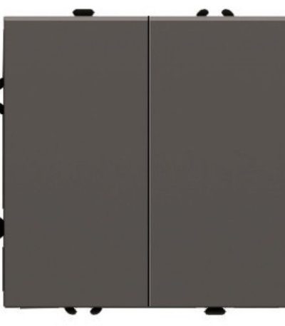 Выключатель 2-клавишный (механизм) Stekker Эмили 250В 10А RSW10-5104-09 антрацит soft touch