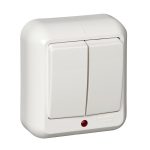 Выключатель 2-клавишный с подсветкой Schneider Electric Прима A56-007-B