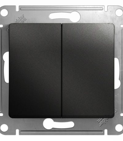 Выключатель 2-клавишный, сх.5, 10АХ Systeme Electric Glossa Антрацит GSL000751