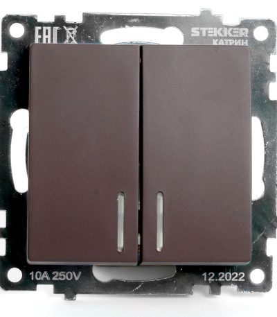 Выключатель 2-клавишный Stekker Катрин GLS10-7102-04 49021