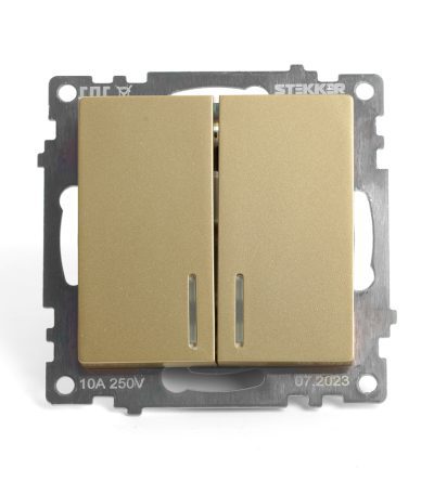 Выключатель 2-клавишный Stekker Катрин GLS10-7102-08 49217