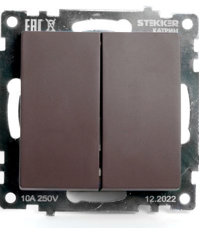Выключатель 2-клавишный Stekker Катрин GLS10-7104-04 49019