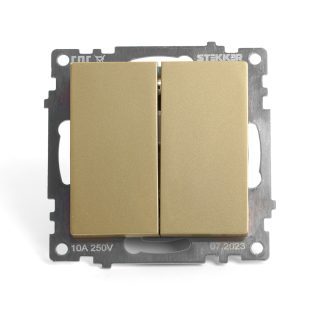 Выключатель 2-клавишный Stekker Катрин GLS10-7104-08 49216
