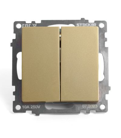 Выключатель 2-клавишный Stekker Катрин GLS10-7104-08 49216