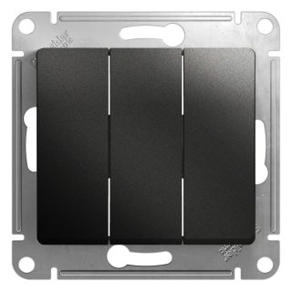 Выключатель 3-клавишный сх.3, 10AX Systeme Electric Glossa Антрацит GSL000731